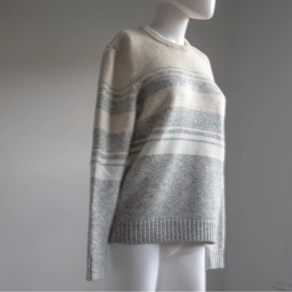 Express Wool Blend Gradient Striped Long Sleeve Men's Crew Knit Sweater Sz Large